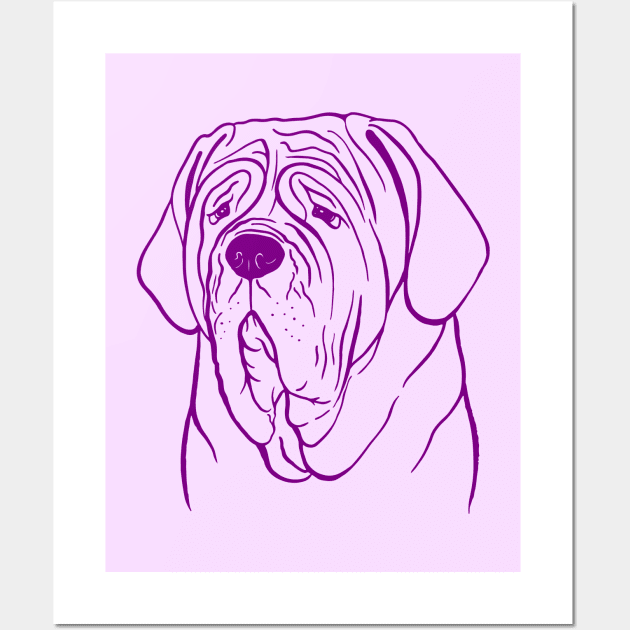 Neapolitan Mastiff (Lilac and Purple) Wall Art by illucalliart